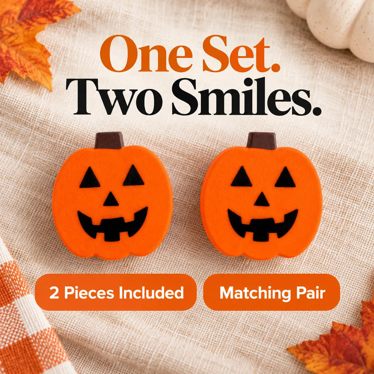 Halloween Pumpkin Knob Covers — 2-Piece Set