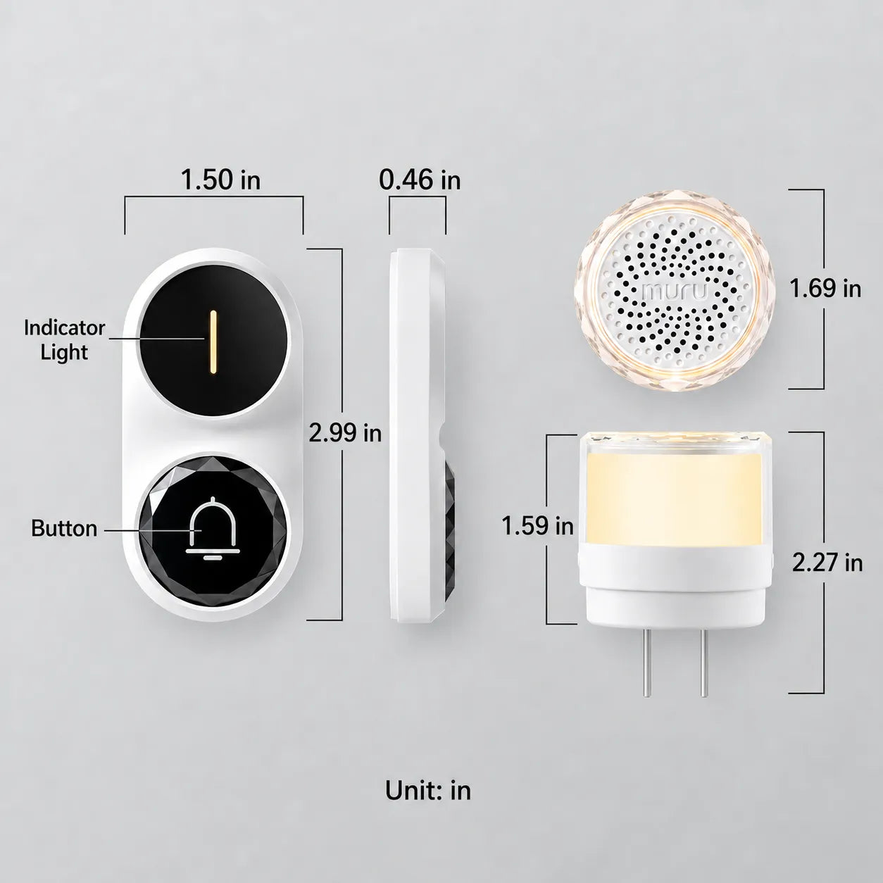 Light-Up Wireless Doorbell & Plug-In Chime