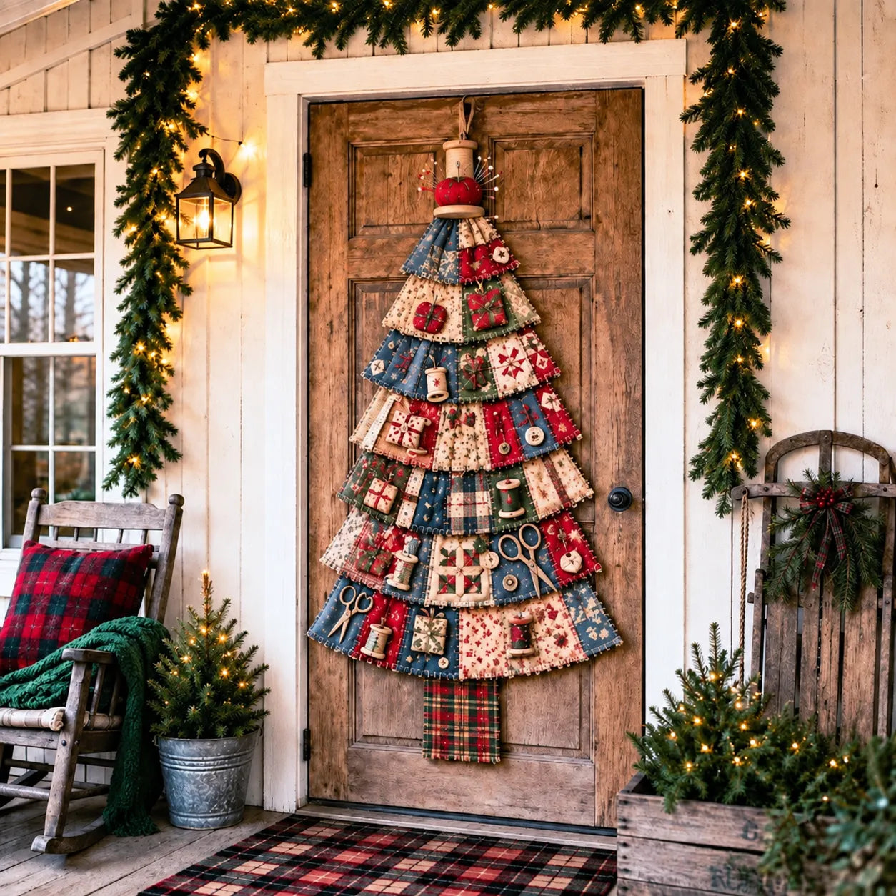 Make Your Own Oversized Patchwork Christmas Tree Door Hanging Kit