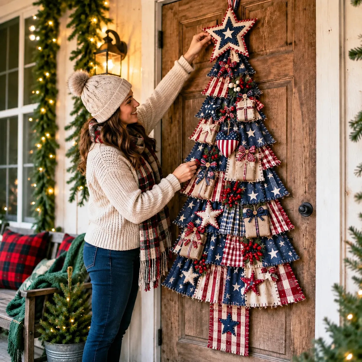 Make Your Own Oversized Patchwork Christmas Tree Door Hanging Kit