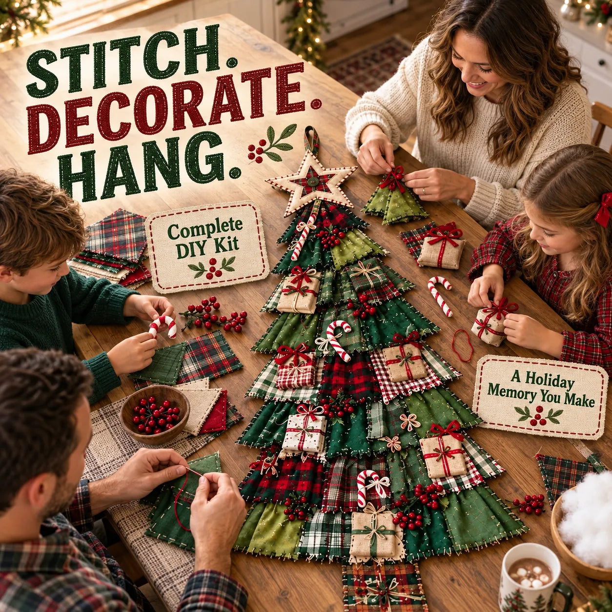 Make Your Own Oversized Patchwork Christmas Tree Door Hanging Kit