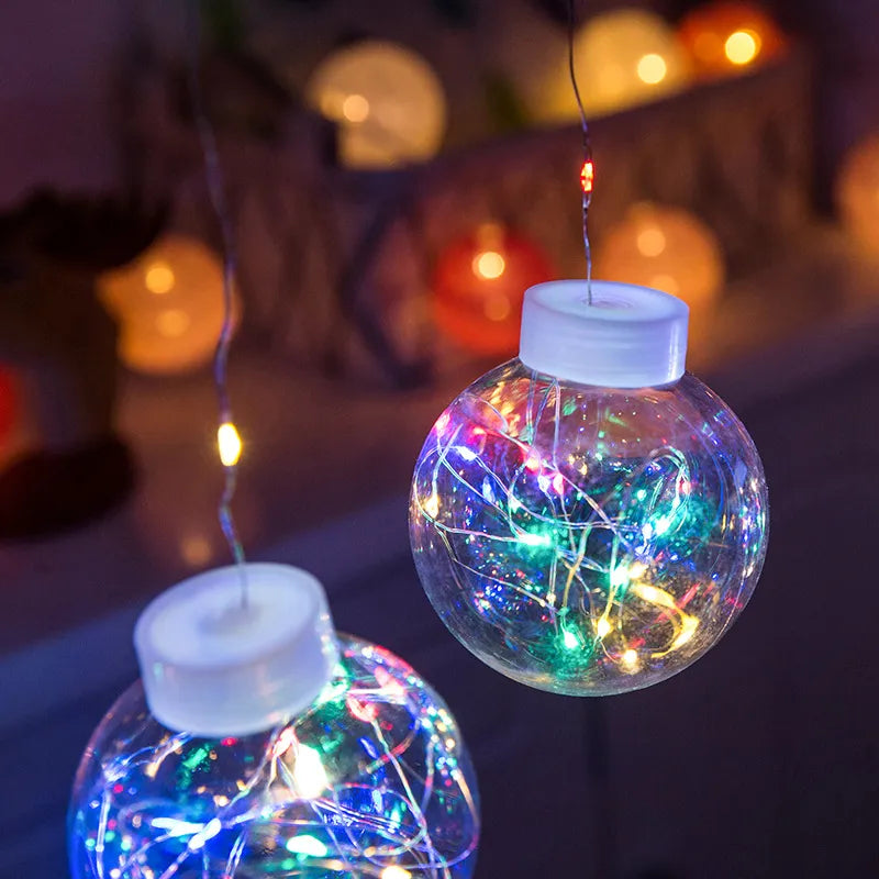 Multicolor Crackle Globe Curtain Lights – 200 LEDs, 10 Globes