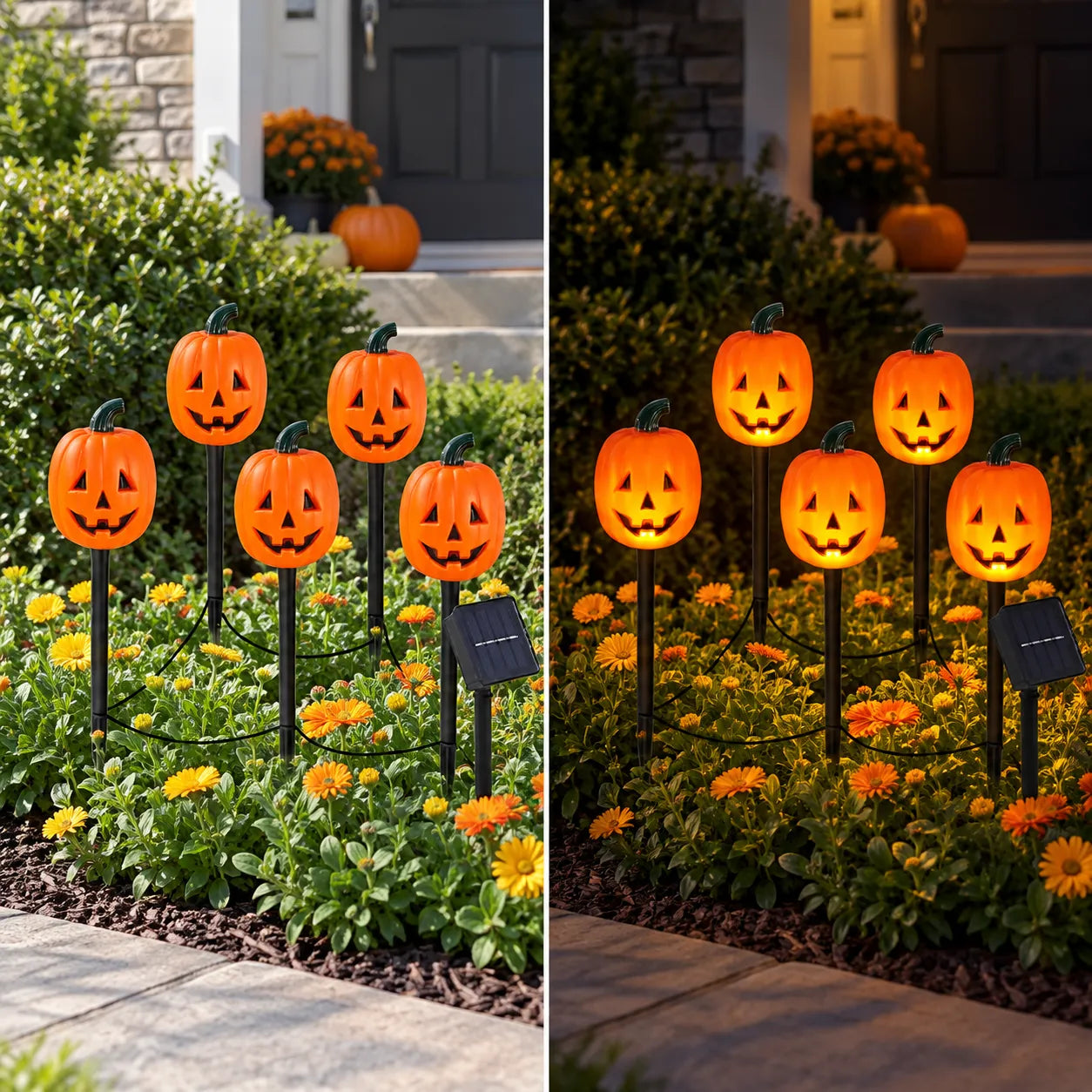 Nostalgic Solar Pumpkin Pathway Lights – 5-Piece Set