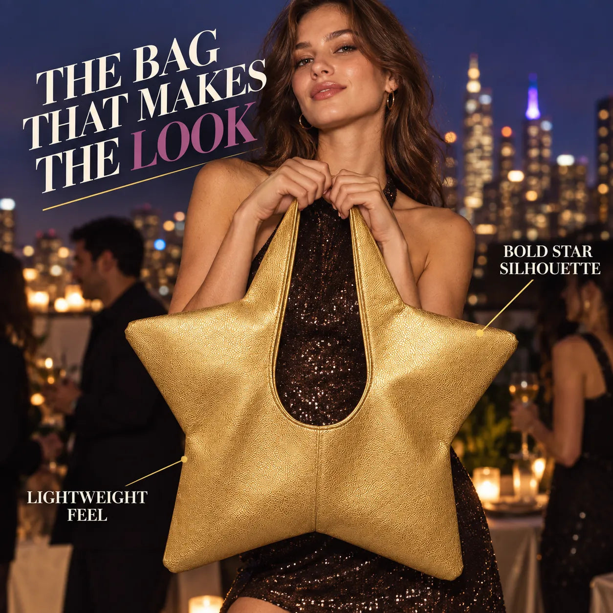 Oversized Star-Shaped Statement Tote