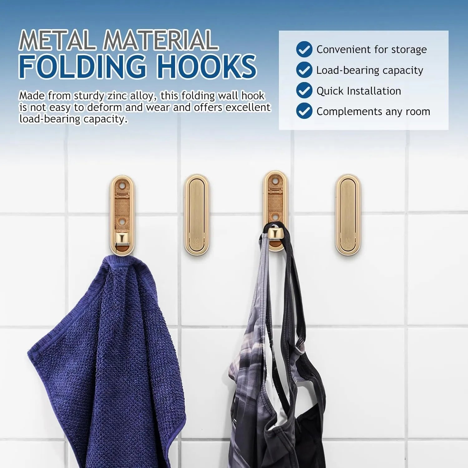 Press-to-Open Space-Saving Folding Wall Hook