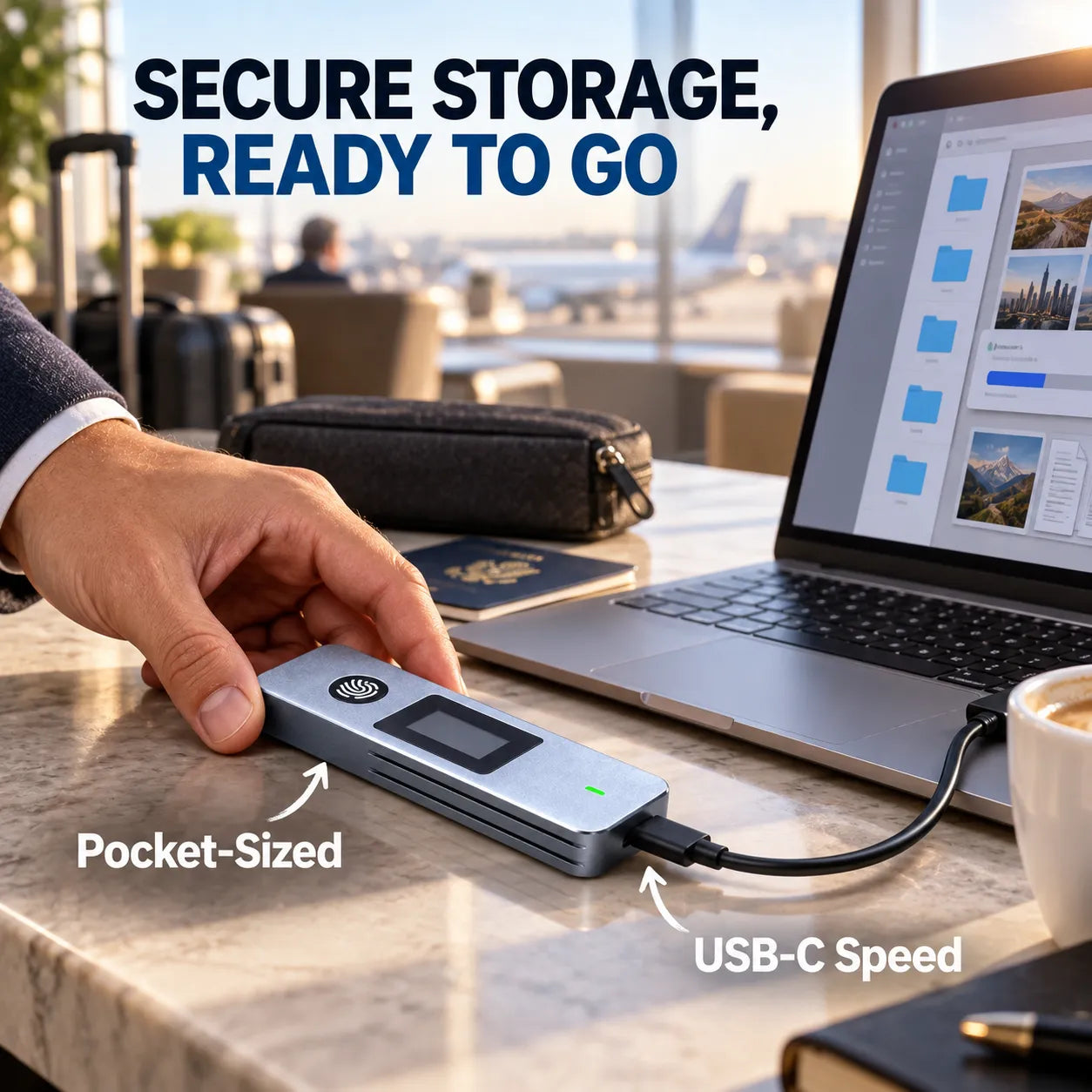 SecureTouch Visual Fingerprint M.2 SSD Enclosure
