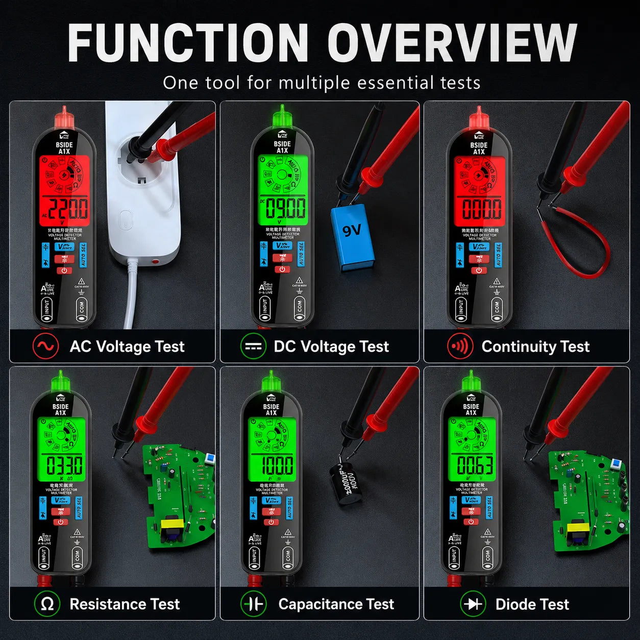 Smart Pen Multimeter with Auto Detection & Color Alerts