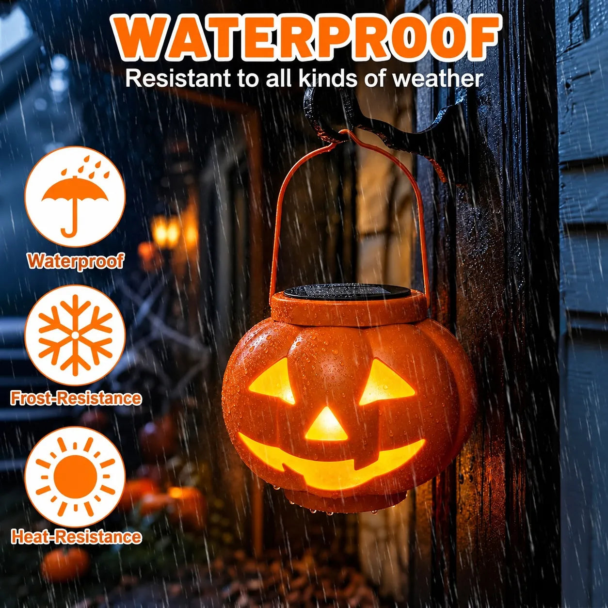 Solar Halloween Pumpkin Lantern