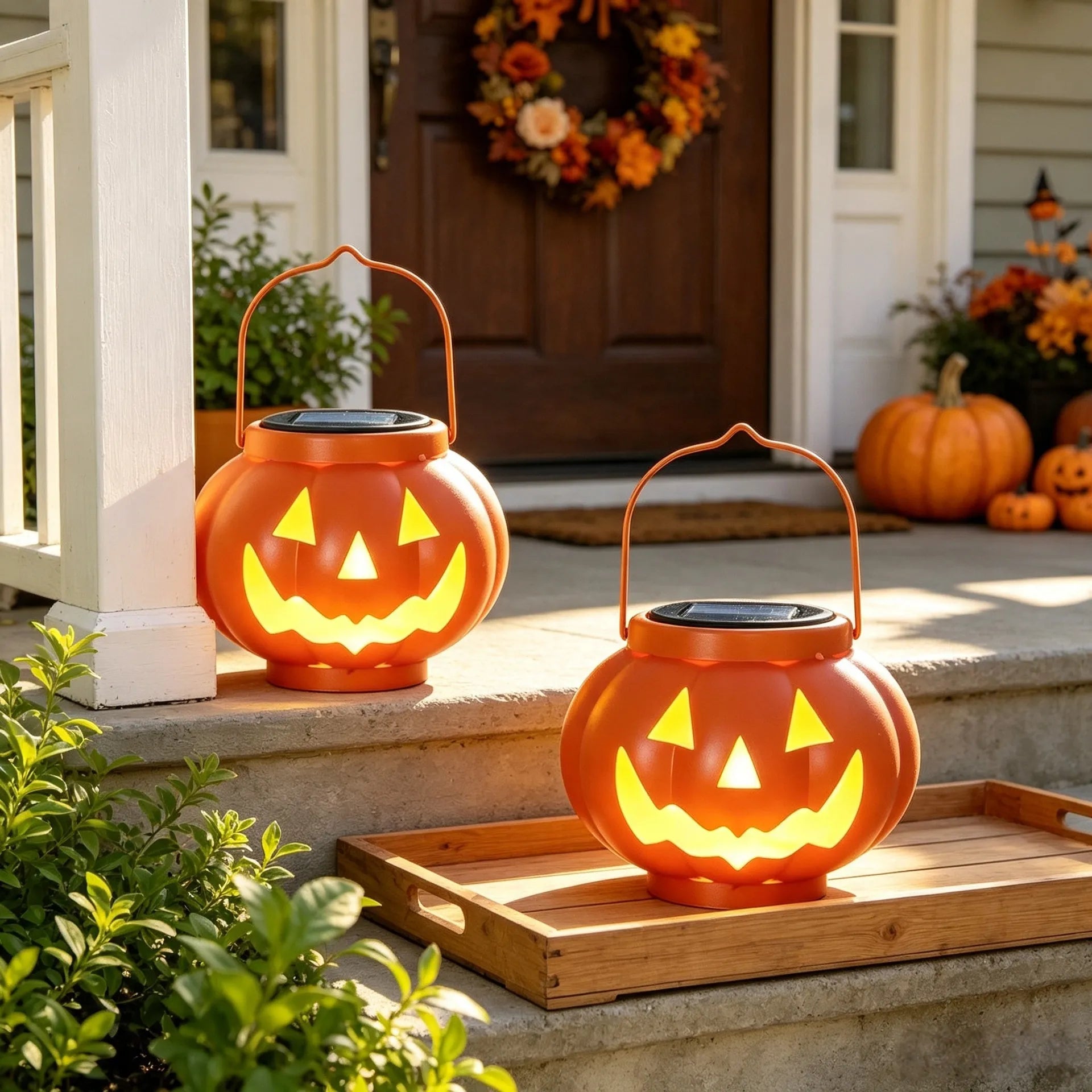 Solar Halloween Pumpkin Lantern
