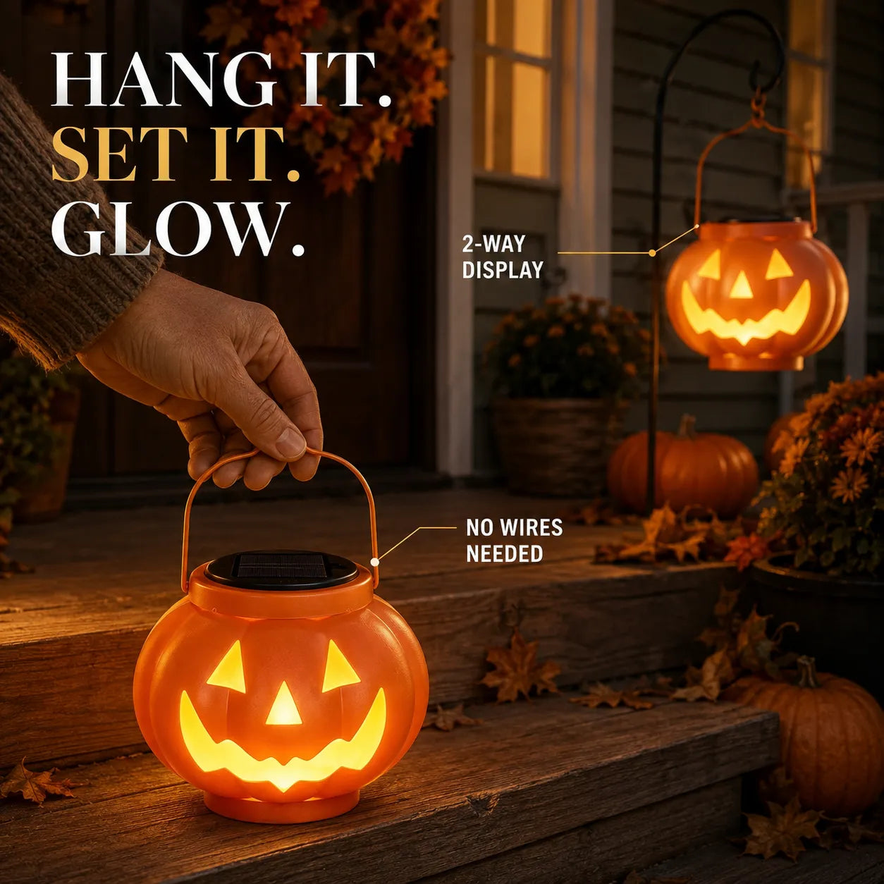 Solar Halloween Pumpkin Lantern