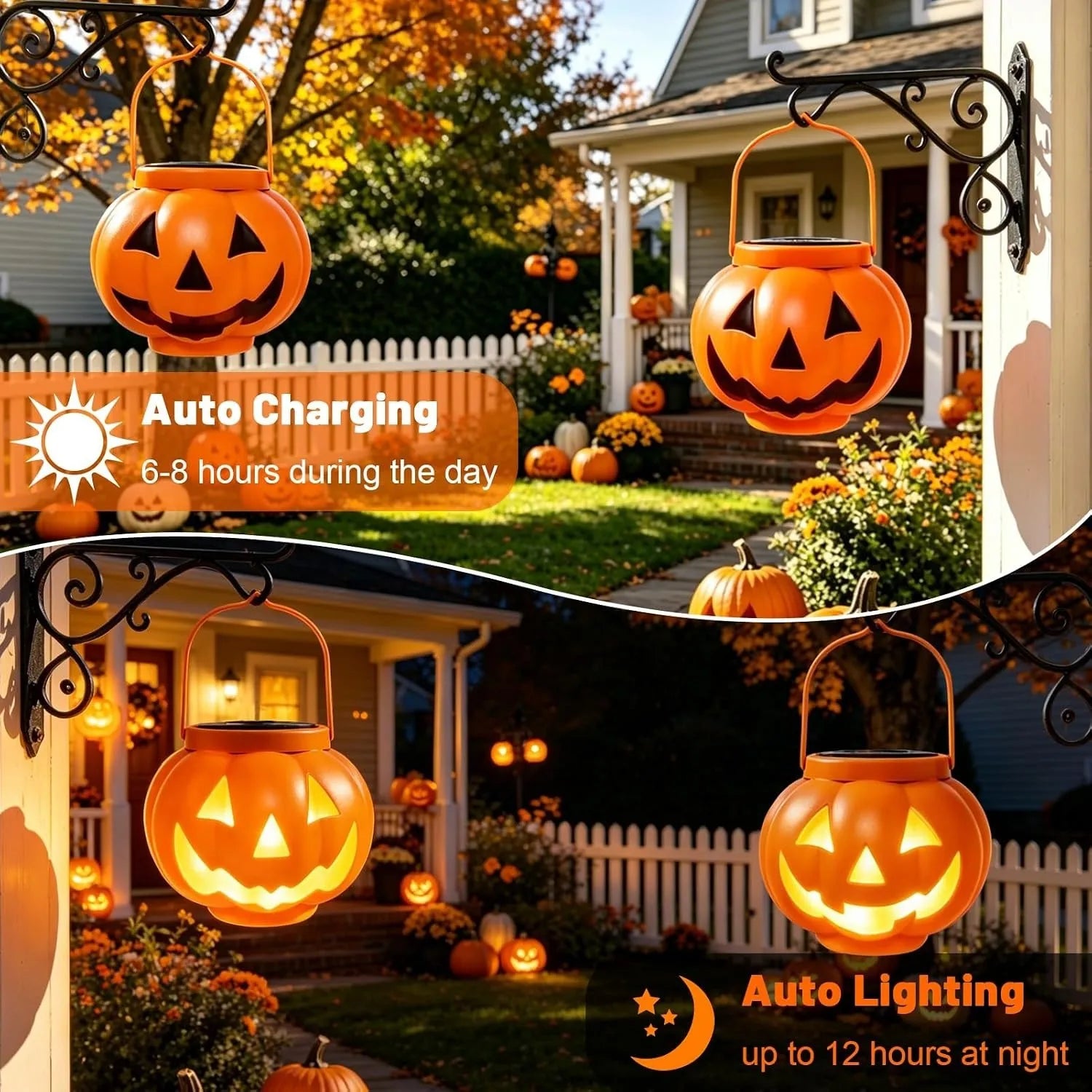 Solar Halloween Pumpkin Lantern