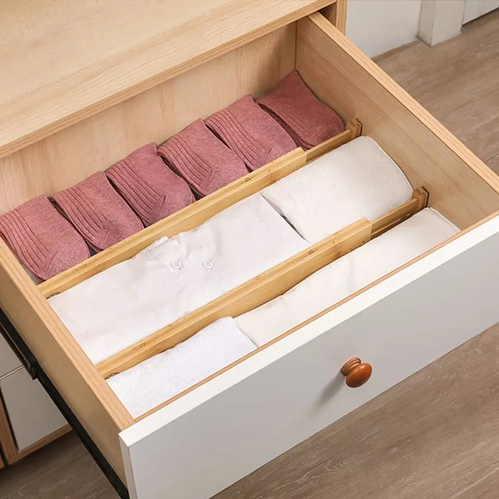 Spring-Fit Bamboo Drawer Dividers