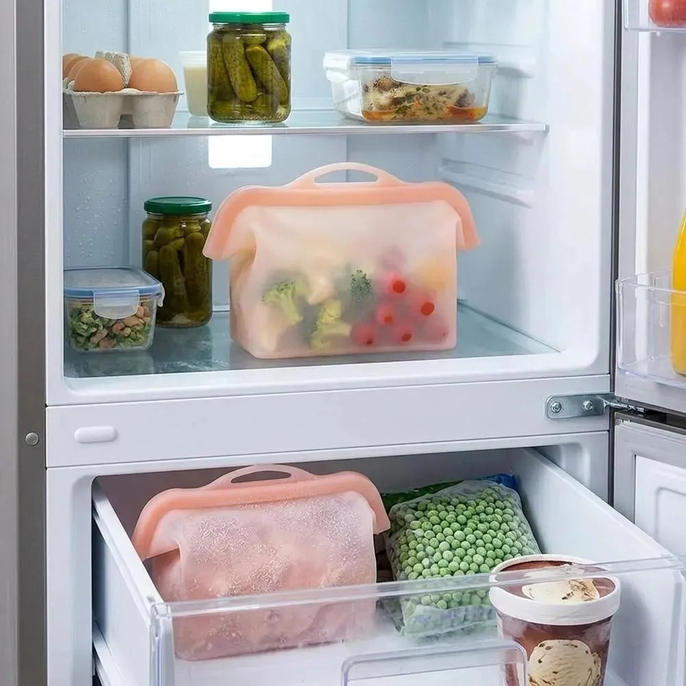 Stand-Up Reusable Silicone Food Storage Bag – 1000 ml