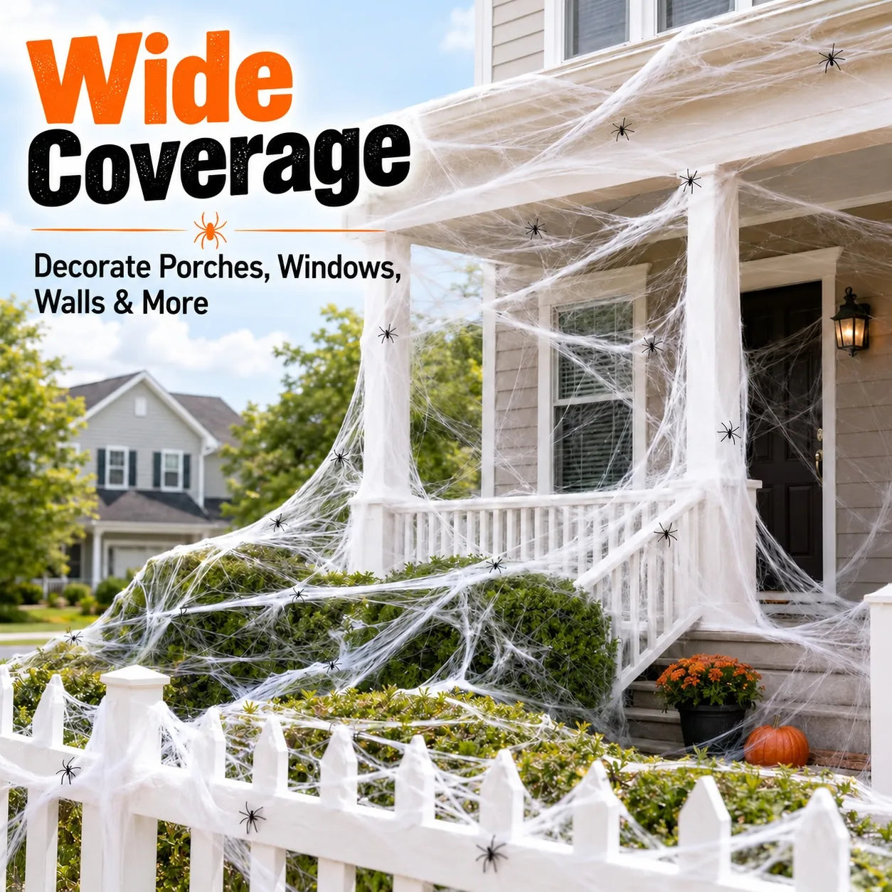 Stretchable Halloween Spider Web Decoration Set