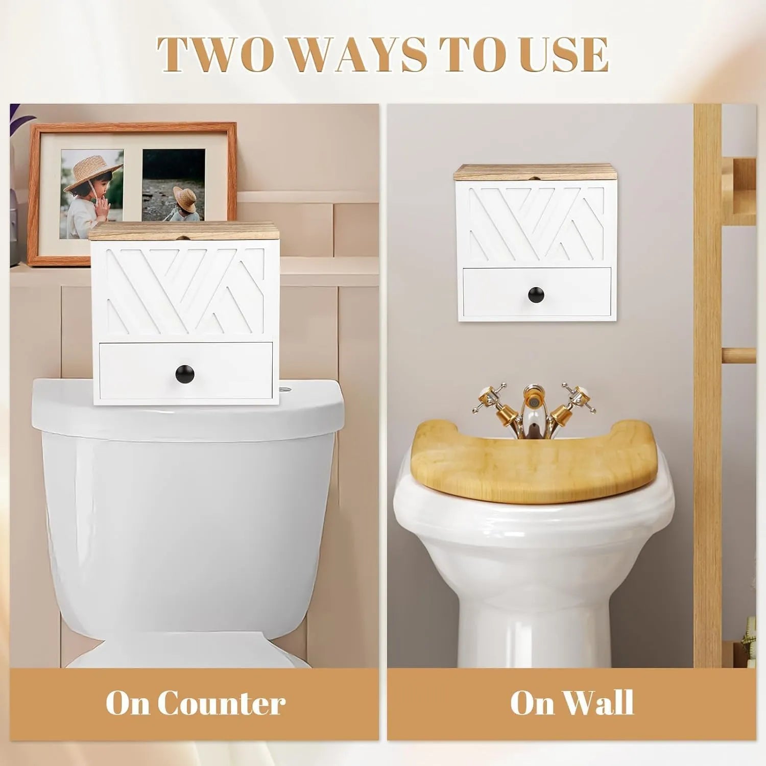 Two-Tier Wooden Bathroom Organizer