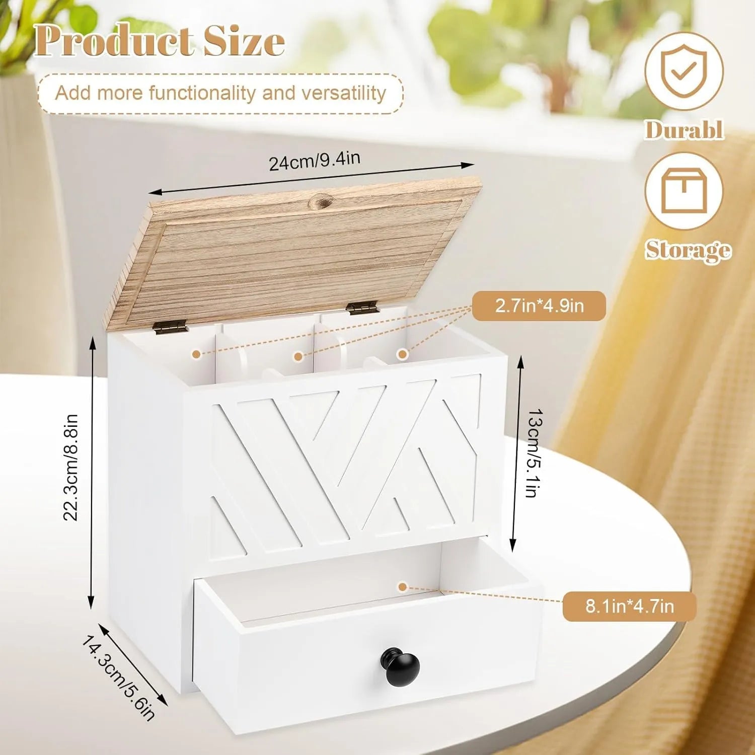 Two-Tier Wooden Bathroom Organizer