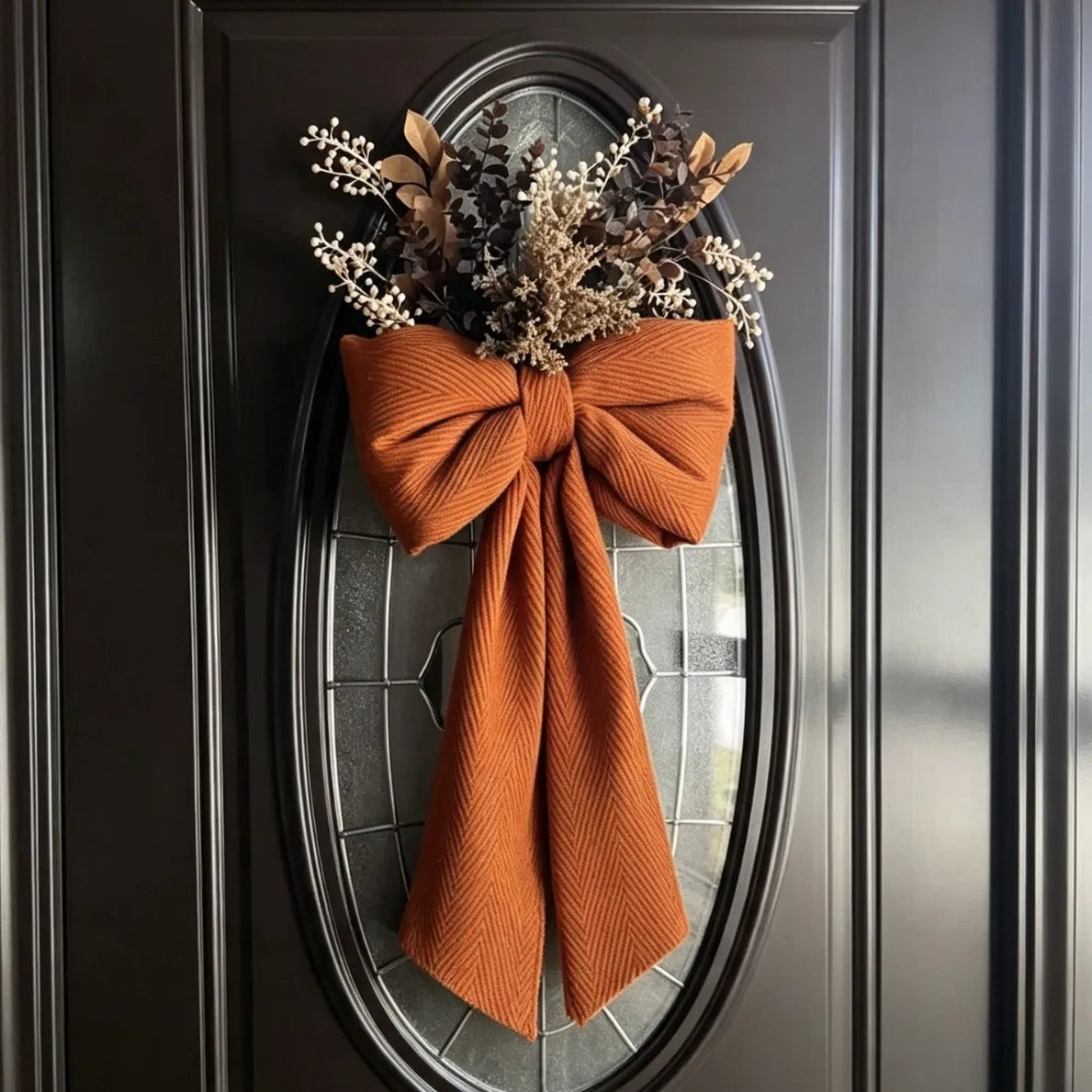 Warm Welcome Harvest Bow Door Swag