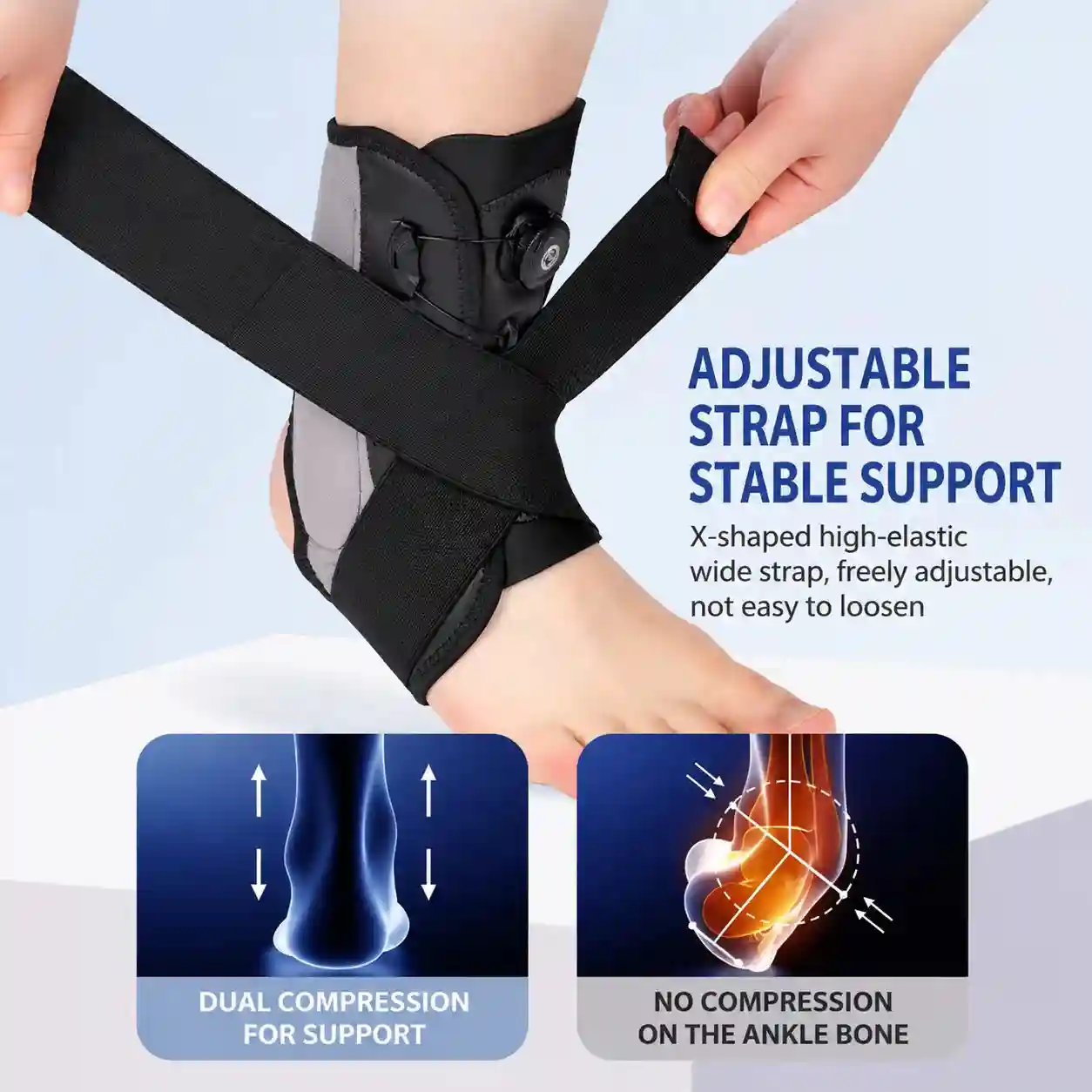 Adjustable Dial Ankle Support Brace – Open-Heel Stabilizer for Daily Comfort