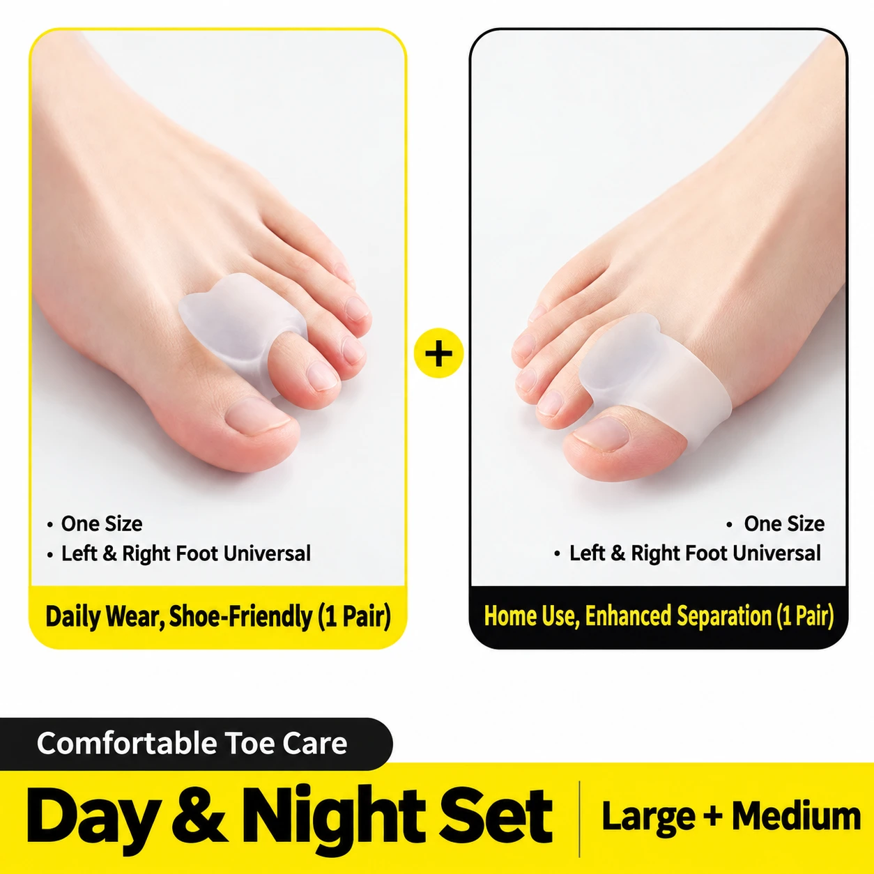Silicone Toe Separator for Everyday Comfort | Big Toe Support & Toe Alignment Aid
