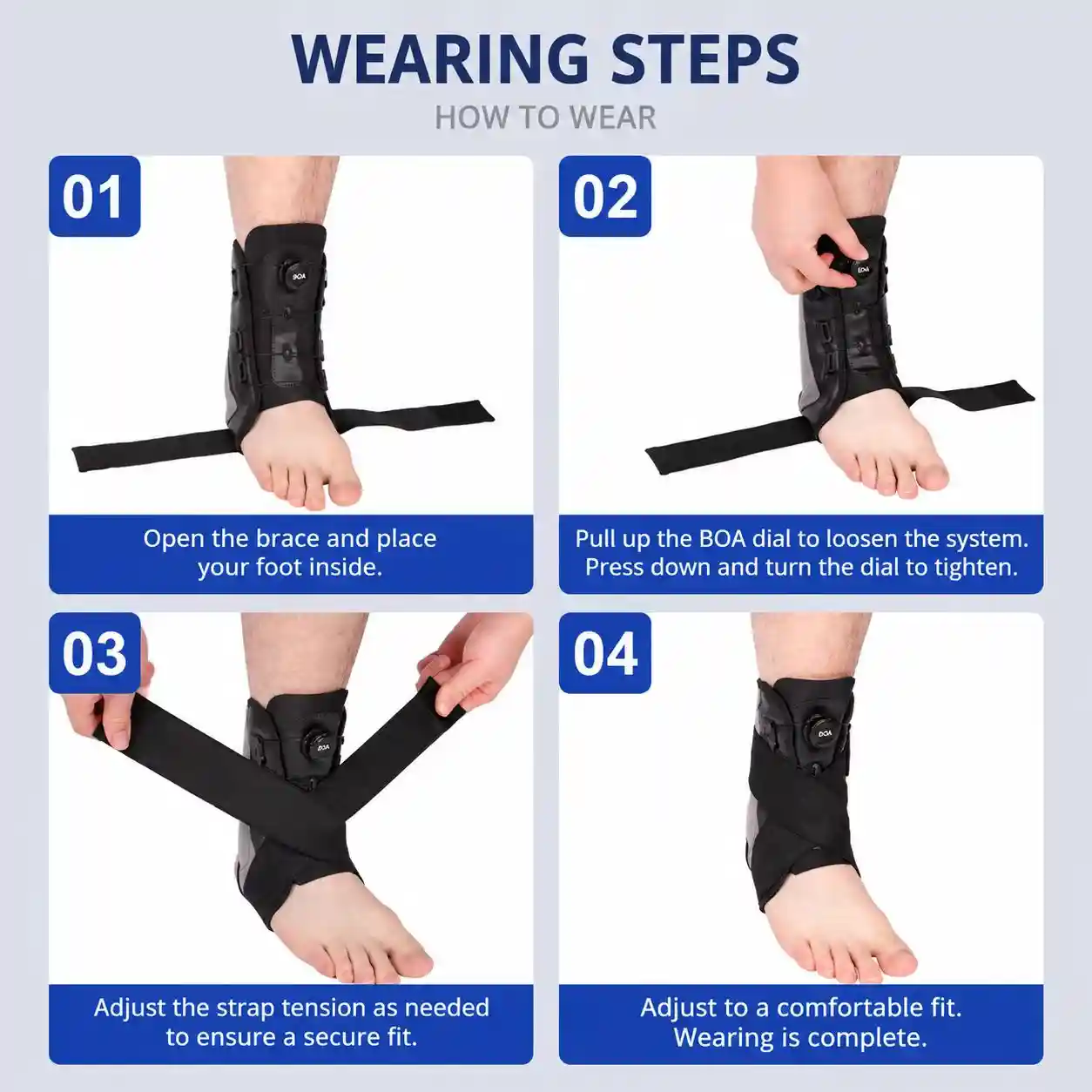 Adjustable Dial Ankle Support Brace – Open-Heel Stabilizer for Daily Comfort