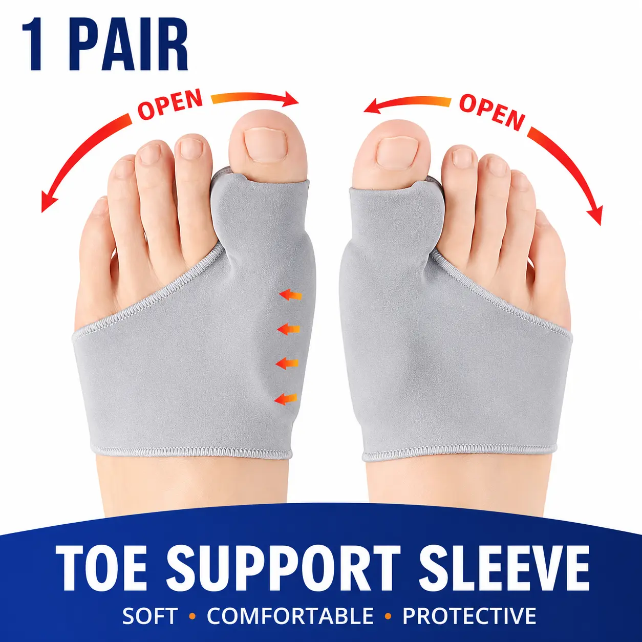 Daily Comfort Toe Support Sleeve (1 Pair)