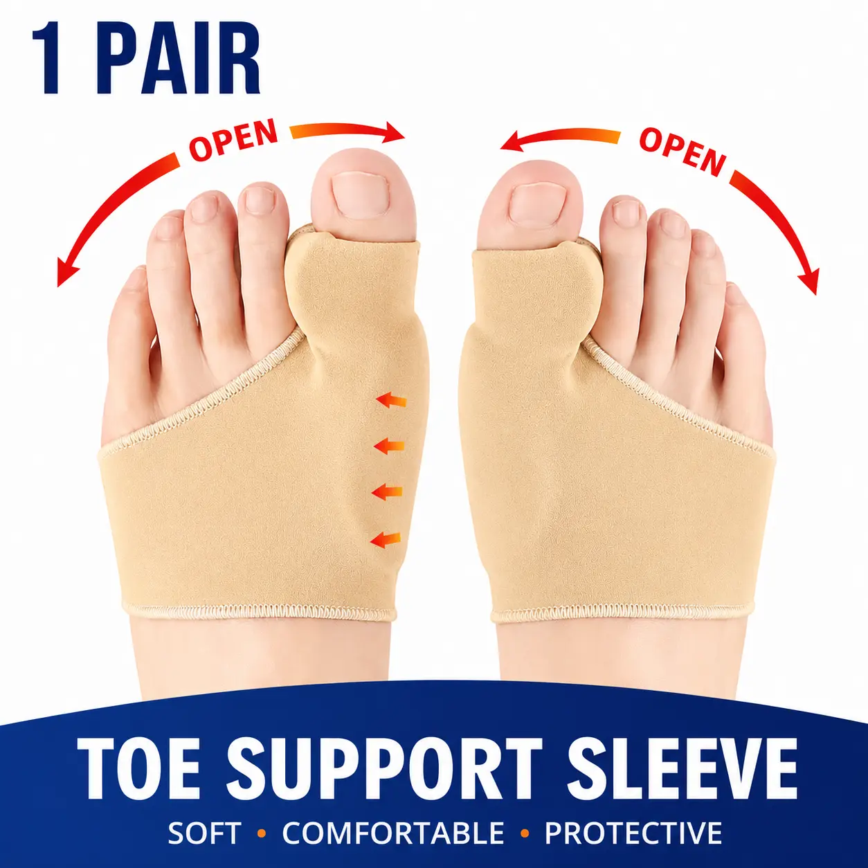 Daily Comfort Toe Support Sleeve (1 Pair)