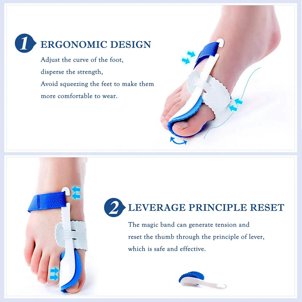 Ergonomic Bunion Corrector - Professional Hallux Valgus Relief Brace & Adjustable Toe Separator