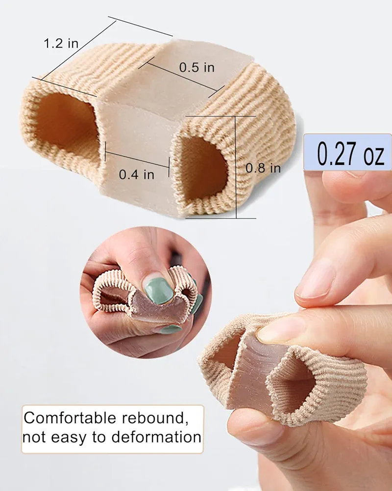 Gel Toe Spacers for Overlapping Toes Women Men, Bunion Toe Separators with 2 Loops for Feet, Hammer Toe Support Pads (2PC)