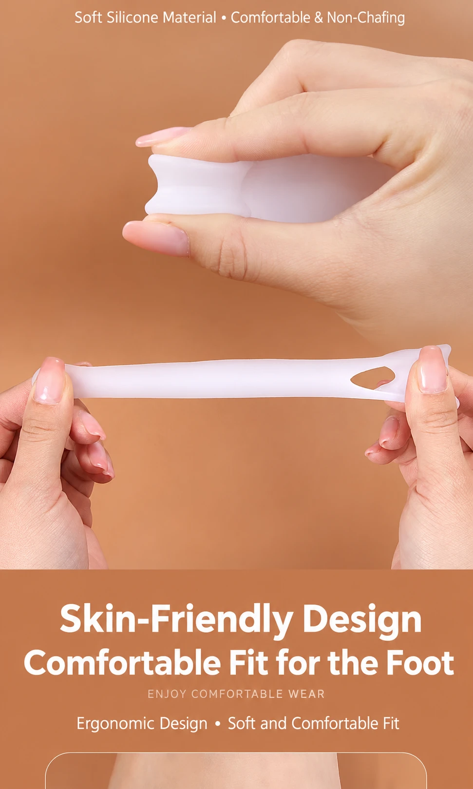 Adjustable Silicone Toe Separator Support for Big Toe Alignment & Foot Comfort
