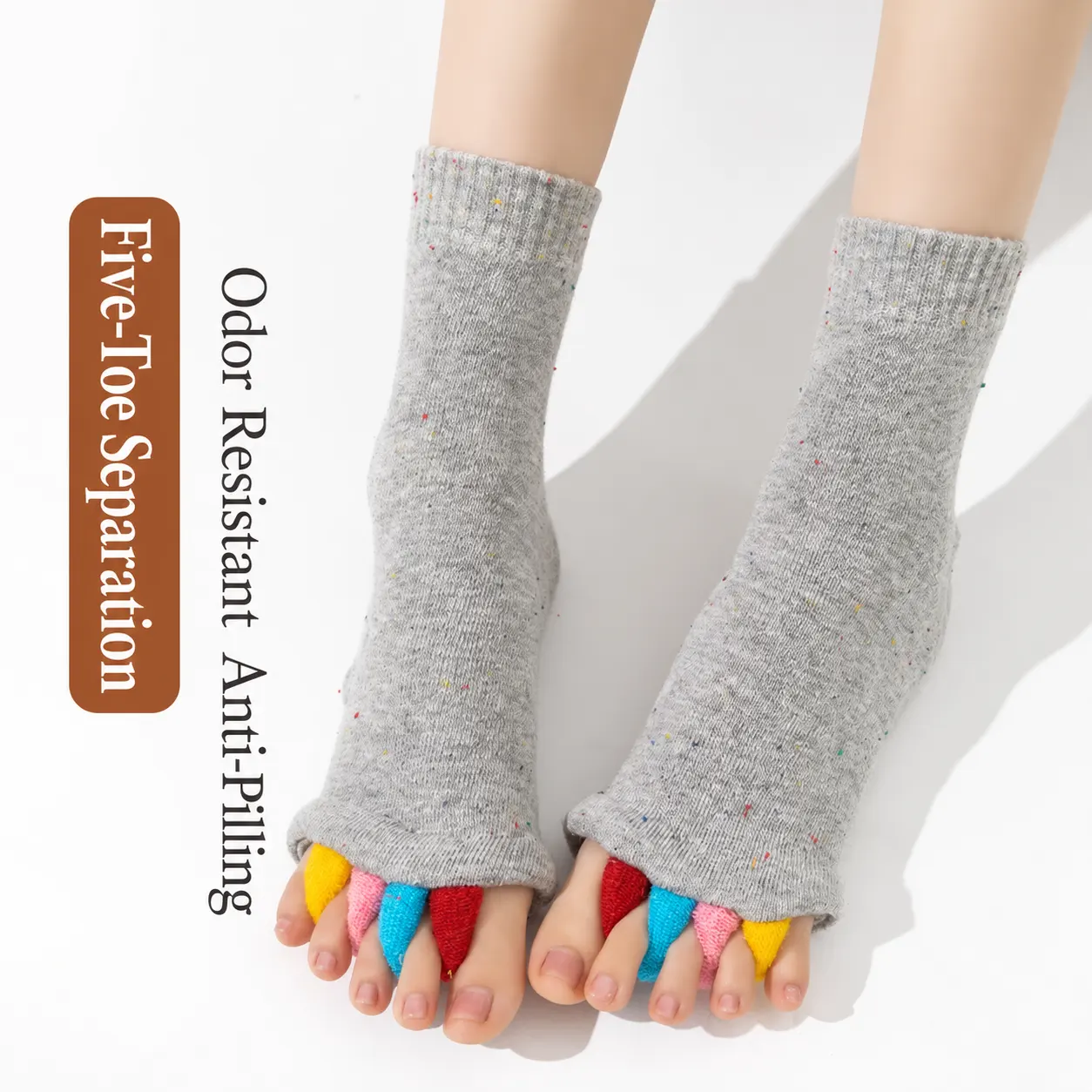 Five-Toe Separation Socks | Breathable Toe Spacer Socks for Daily Foot Comfort