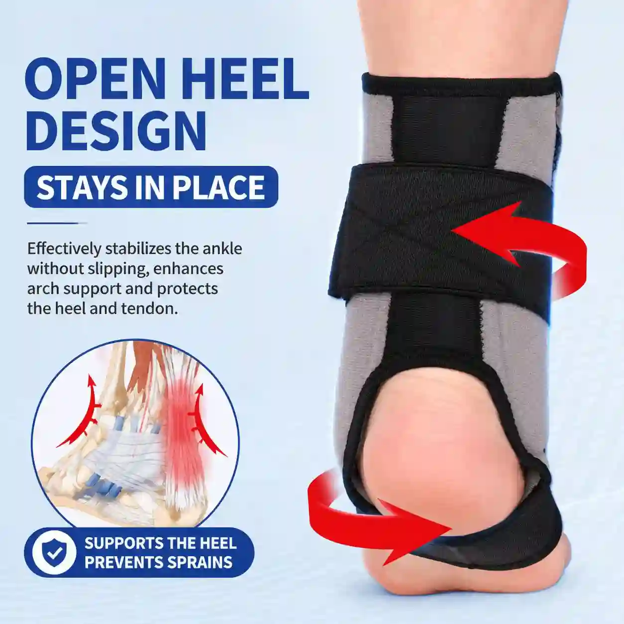 Adjustable Dial Ankle Support Brace – Open-Heel Stabilizer for Daily Comfort