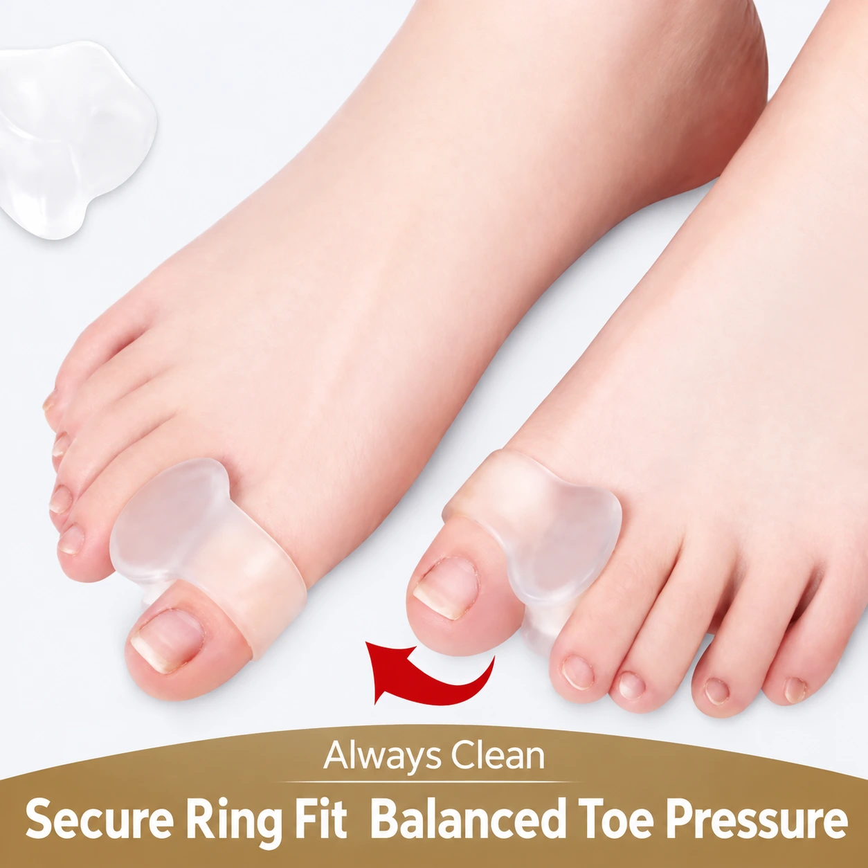 Silicone Toe Separator for Everyday Comfort | Big Toe Support & Toe Alignment Aid