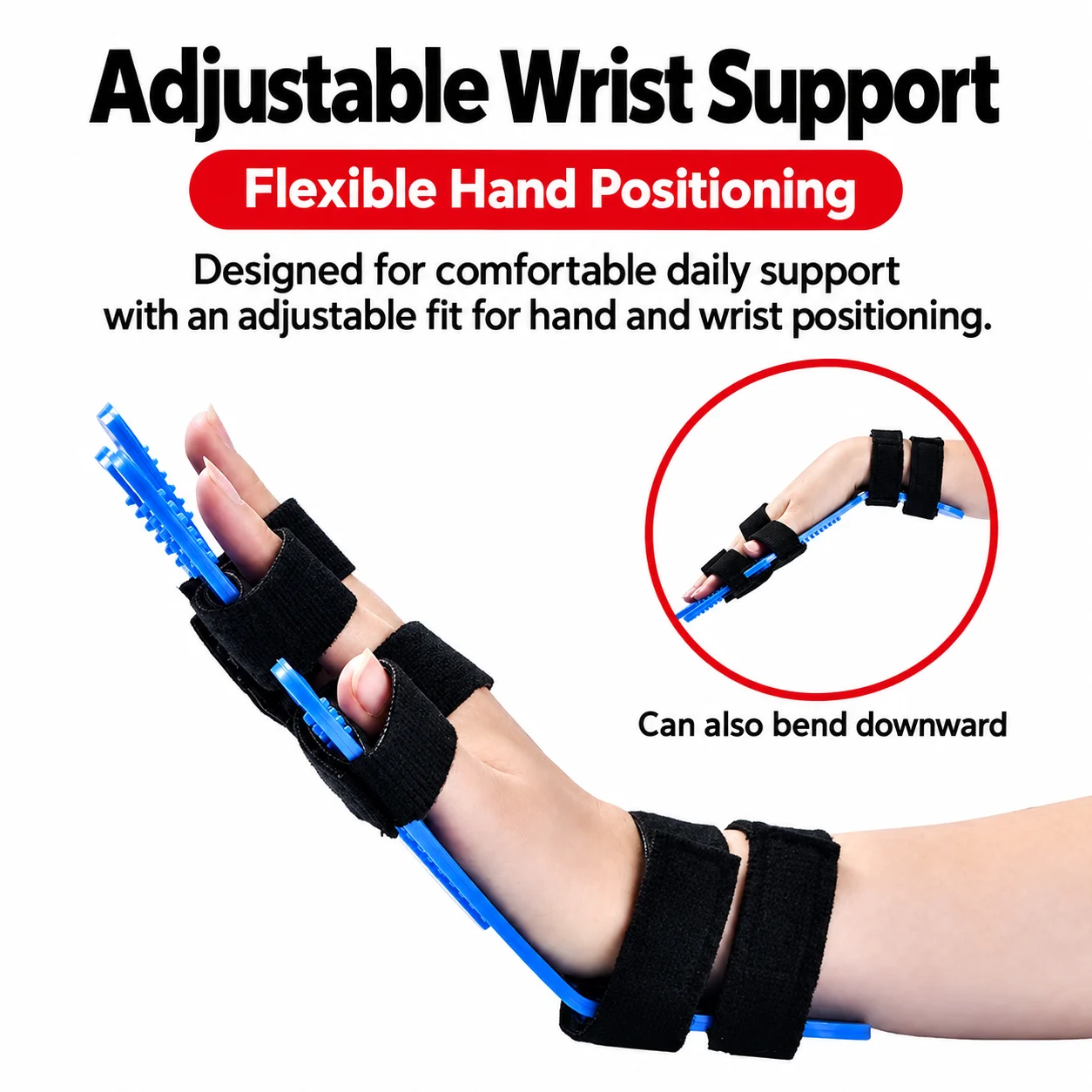 Adjustable Finger & Wrist Stretching Support Board – Hand Exercise Trainer with Individual Finger Straps