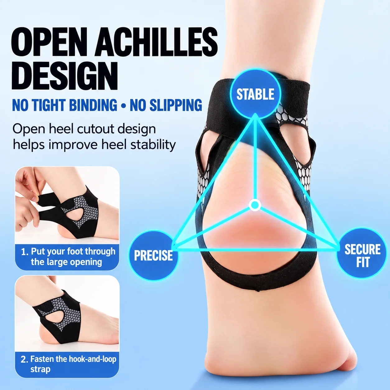 Adjustable Honeycomb Ankle Support Brace – Dual-Strap Stability & Comfortable Fit