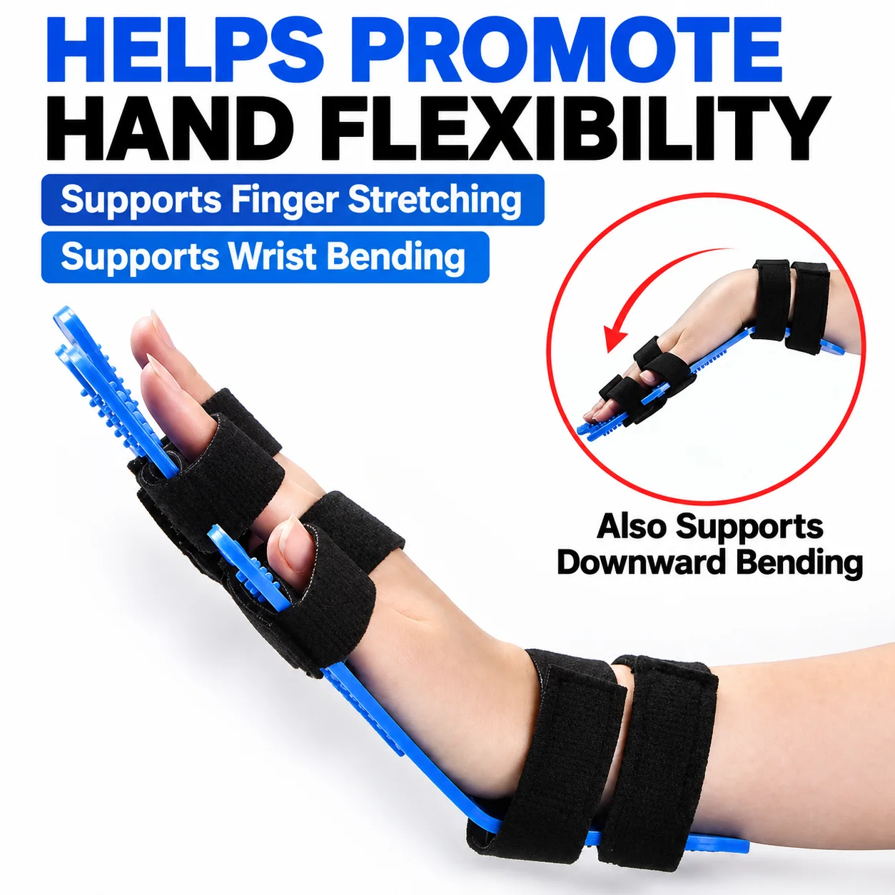 Adjustable Finger & Wrist Stretching Support Board – Hand Exercise Trainer with Individual Finger Straps