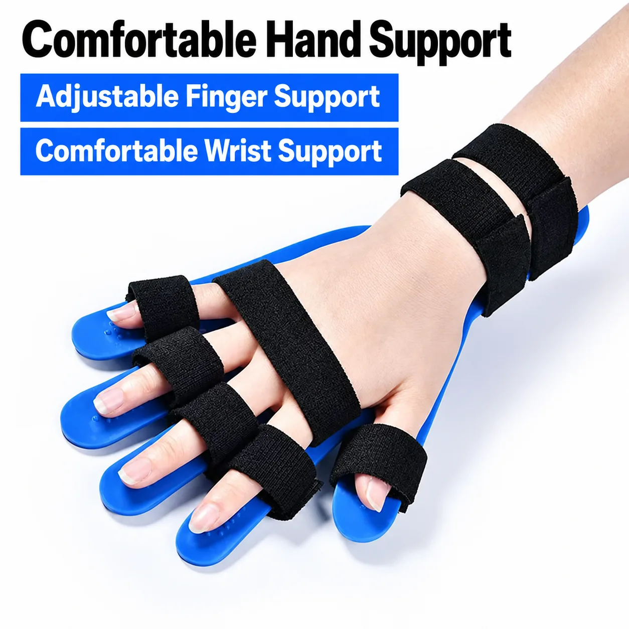 Adjustable Finger & Wrist Stretching Support Board – Hand Exercise Trainer with Individual Finger Straps