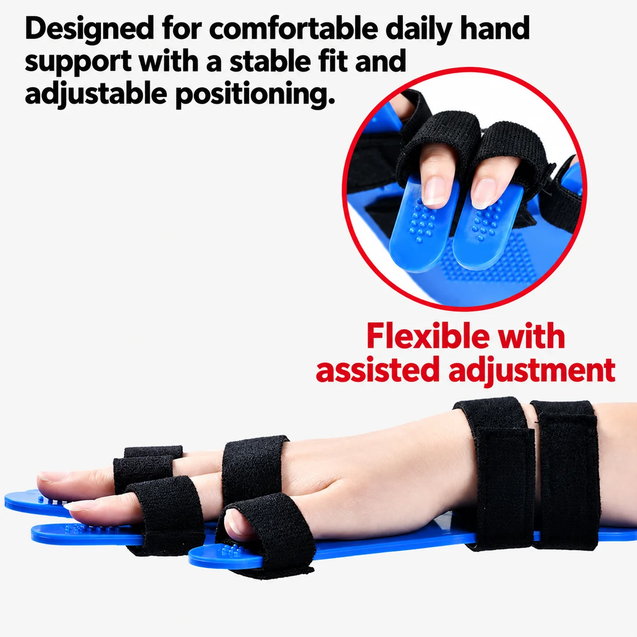 Adjustable Finger & Wrist Stretching Support Board – Hand Exercise Trainer with Individual Finger Straps