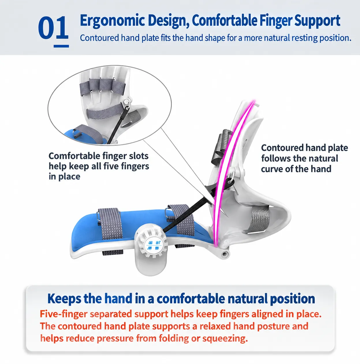 Adjustable Finger & Wrist Stretching Support – Ergonomic Hand Extension Trainer
