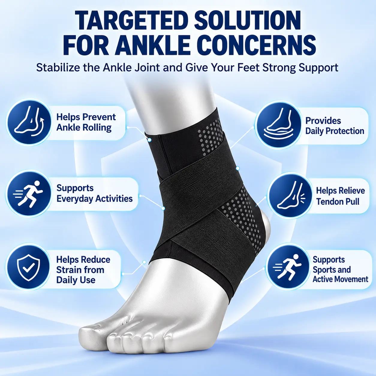 Ultra-Thin Ankle Support Brace with Gel Pads – Adjustable Compression Wrap for Everyday Comfort