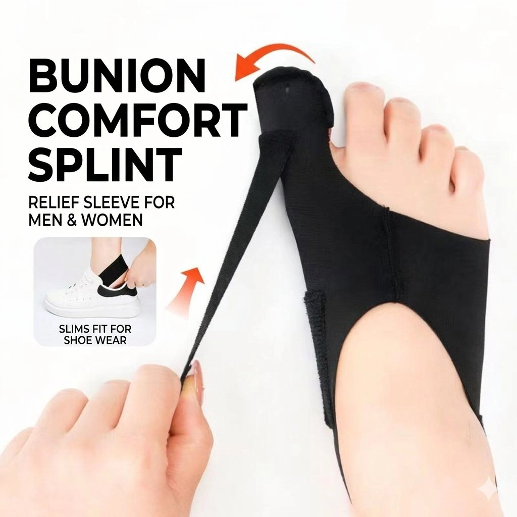 Adjustable Bunion Support Sleeve with Toe Separator – Slim Fit Foot Support, Pair