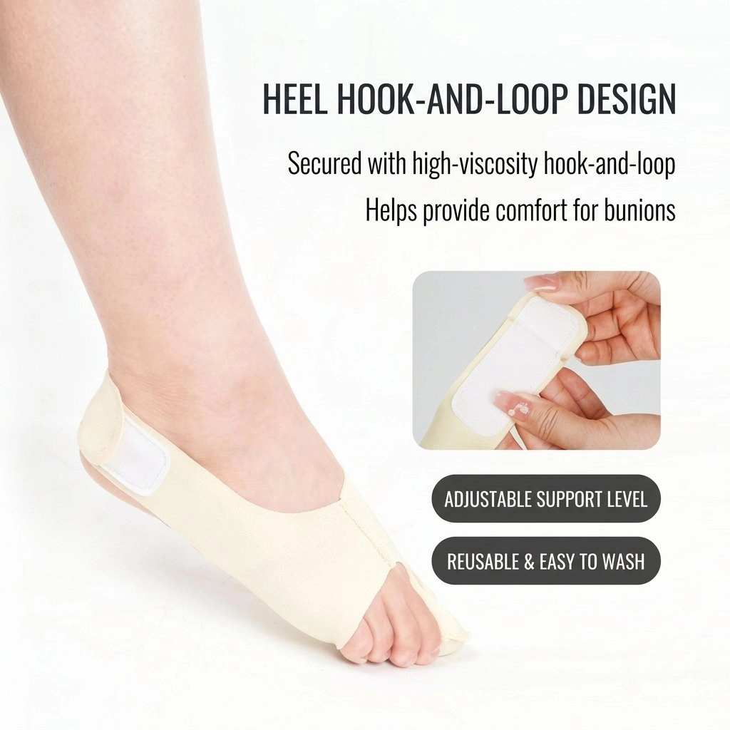 Adjustable Bunion Support Sleeve with Toe Separator – Slim Fit Foot Support, Pair