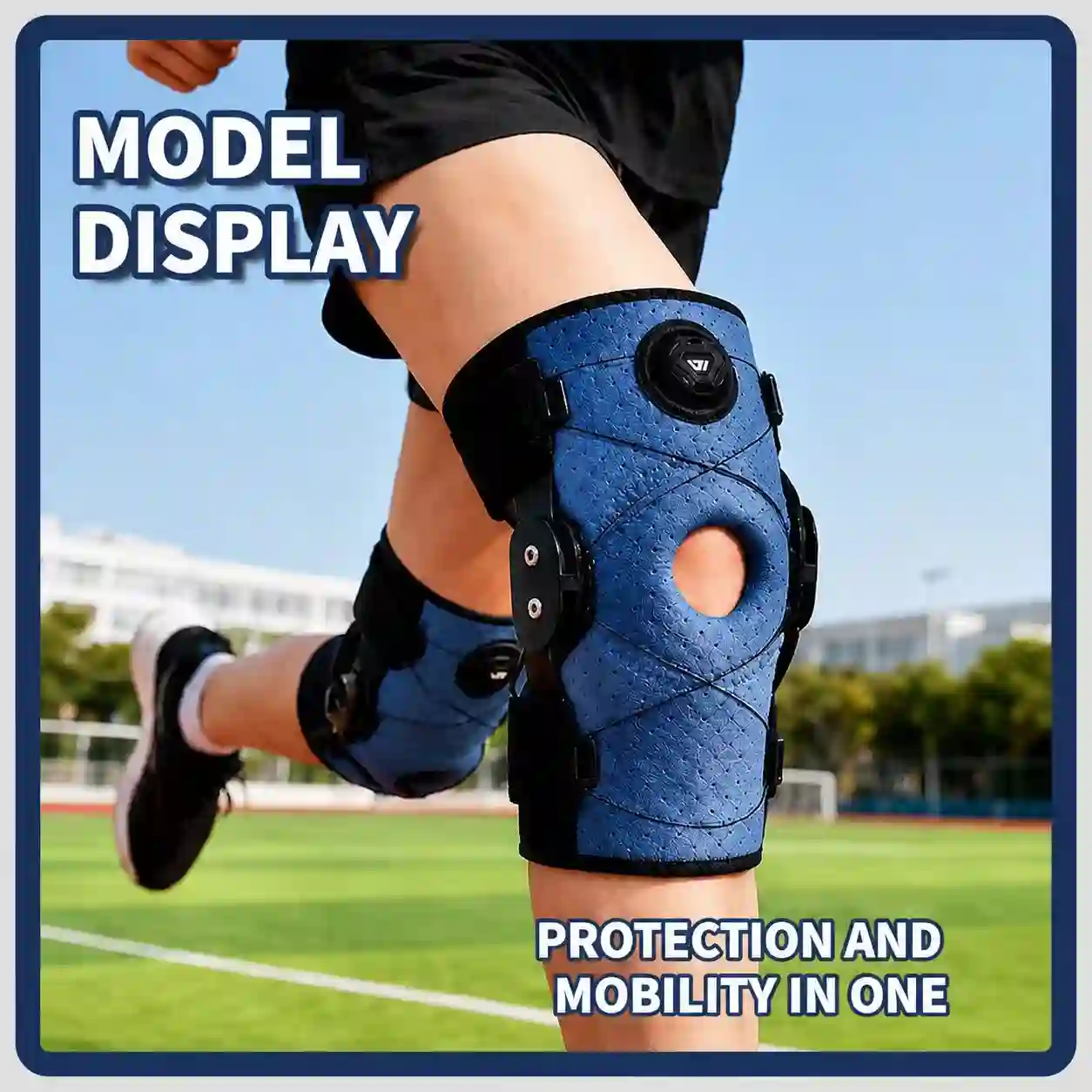 Adjustable BOA Dial Knee Support Brace with Steel Stabilizer Plates