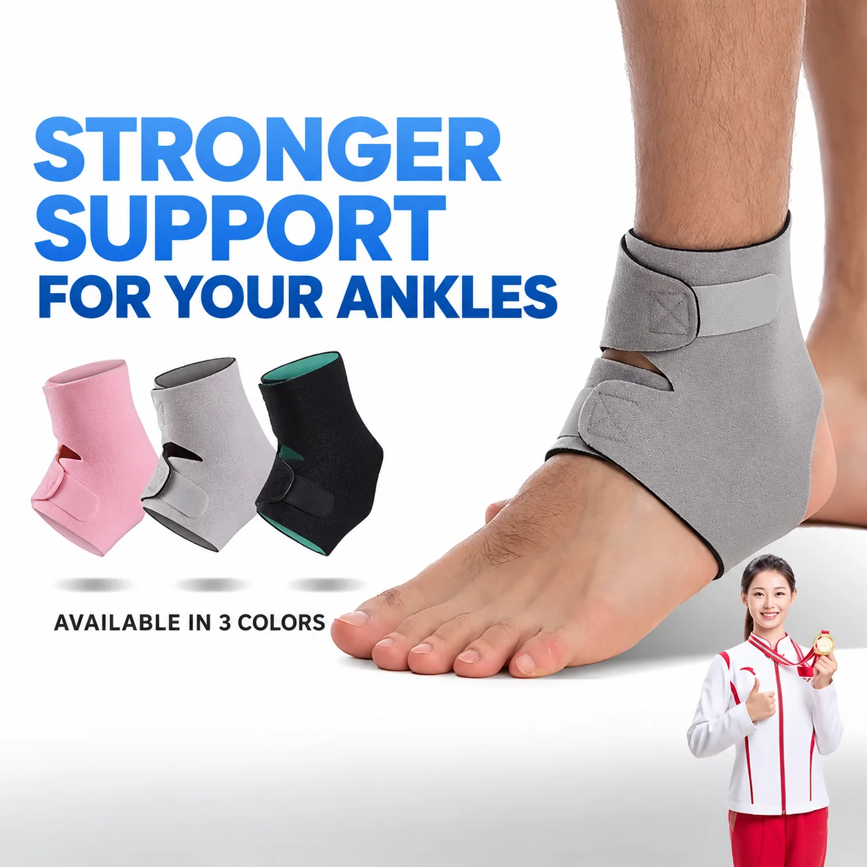 Adjustable Open-Heel Ankle Support Brace