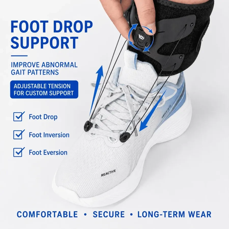 AFO Foot Drop Brace – Adjustable Dial Support for Daily Mobility