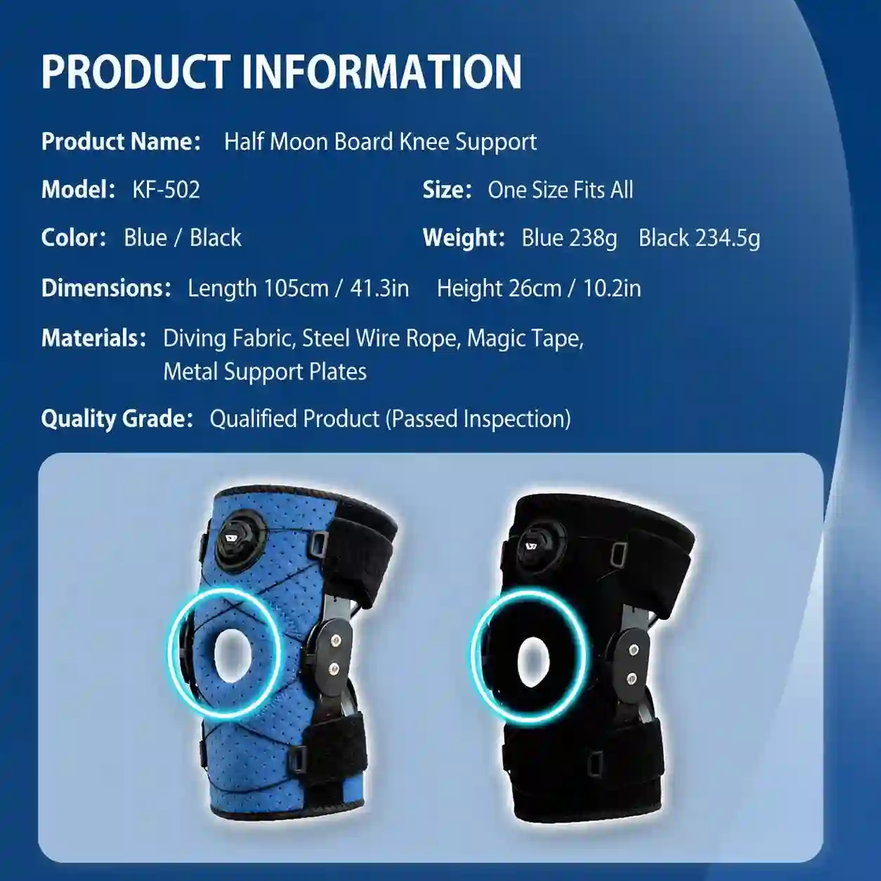 Adjustable BOA Dial Knee Support Brace with Steel Stabilizer Plates