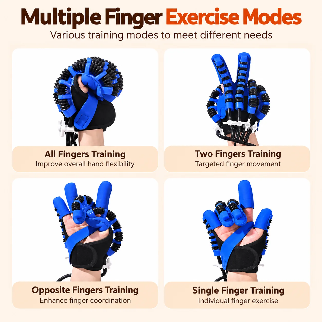 Smart Air-Powered Finger Exercise Trainer – Adjustable Hand Movement & Grip Training Glove