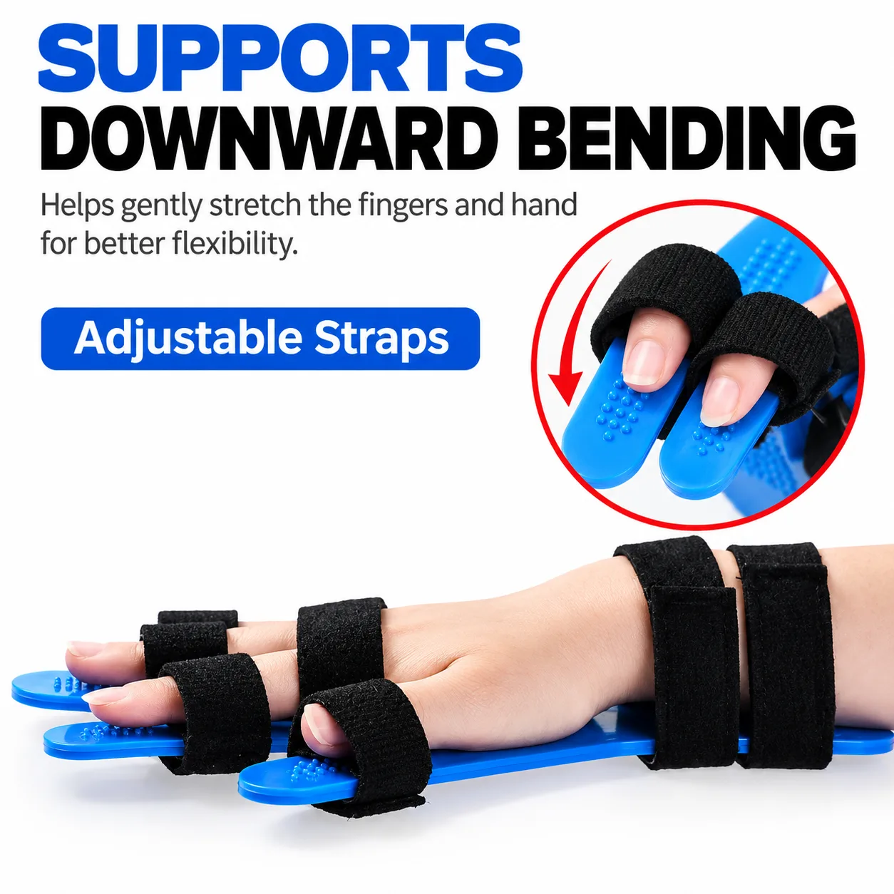 Adjustable Finger & Wrist Stretching Support Board – Hand Exercise Trainer with Individual Finger Straps