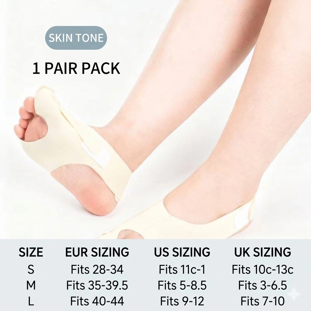 Adjustable Bunion Support Sleeve with Toe Separator – Slim Fit Foot Support, Pair