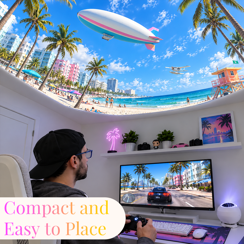 Compact ambient projector on desk