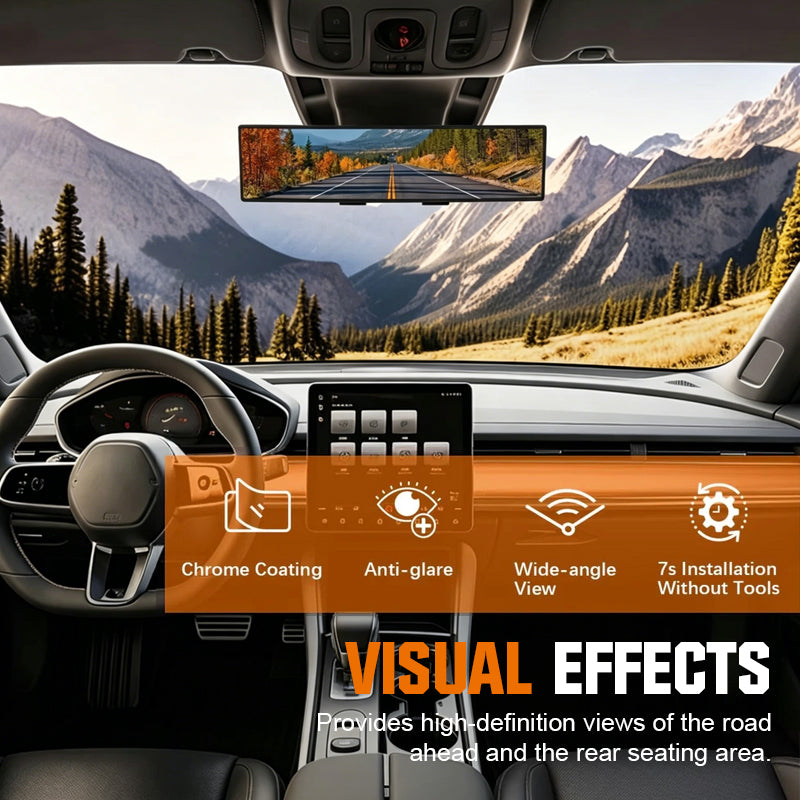Wide-Angle Clip-On Rearview Mirror – Curved Panoramic Car Mirror